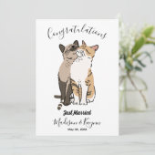 Carte de mariage avec des chats mignons (Debout devant)