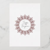 Carte de mariage avec design iranien original (Verso)