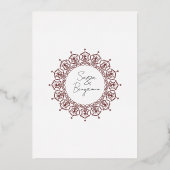 Carte de mariage avec design iranien original (Verso)