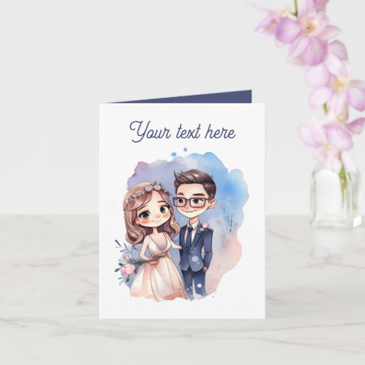 Carte de mariage avec message à toutes fins (Orchidée)