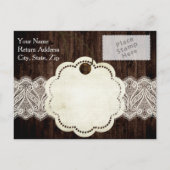 Carte de mariage avec photo rustique de campagne p (Dos)