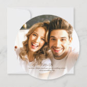 Carte de mariage avec photo sur tranche de bois ru (Dos)