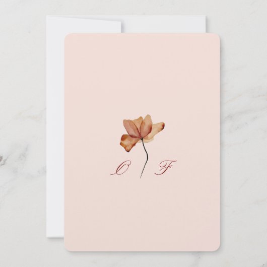 carte de mariage avec une ambiance minimale, esthé (Dos)