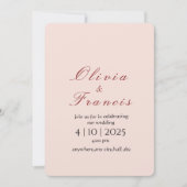 carte de mariage avec une ambiance minimale, esthé (Devant)