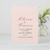 carte de mariage avec une ambiance minimale, esthé (Debout devant)
