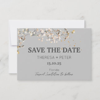 Carte de mariage "Baby's Breath" pour annoncer la 