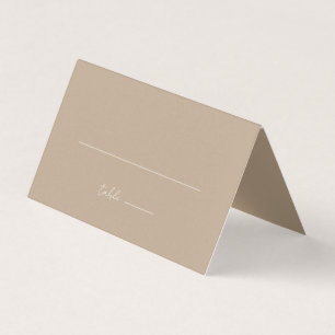 Carte de Mariage Beige Simple Minimaliste