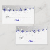 Carte de mariage Blue, gris argenté (Devant / Derrière)