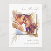 Carte de mariage Bohème chic avec photo pour un ma (Devant)