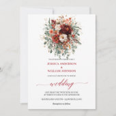 Carte de mariage Boho Eucalyptus Fleurs d'Automne (Devant)
