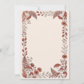 Carte de mariage Boho Woodland avec champignons et (Dos)
