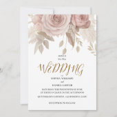 Carte de Mariage Botanique Blush Or Rose Luxe (Devant)