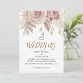 Carte de Mariage Botanique Blush Or Rose Luxe (Debout devant)