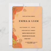Carte de Mariage Botanique Dorée | Mariage d'Octob (Devant)