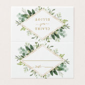 Carte de Mariage Botanique Gold Diamond Green (Outside Unfolded)