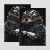 Carte de mariage Byte Beaver (Devant / Derrière)