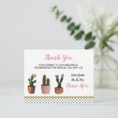 Carte de mariage Cactus Cactées Merci Pointillisme (Debout devant)