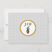 Carte de mariage Cactus Cactées Merci Pointillisme (Dos)