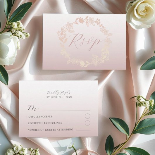 Carte de mariage calligraphiée avec réponse modern