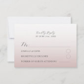 Carte de mariage calligraphiée avec réponse modern (Dos)