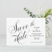 Carte de mariage calligraphiée Save the Date (Debout devant)