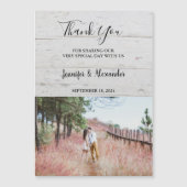 Carte de mariage campagnard en bois rustique (Devant)