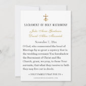 Carte de mariage catholique bleue florale Monstran (Dos)