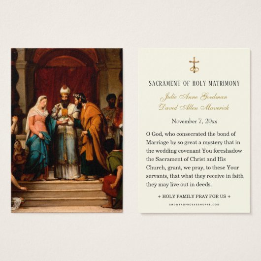 Carte de mariage catholique élégante simple (Devant & derrière)