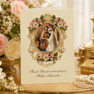 Carte de mariage catholique élégante vintage