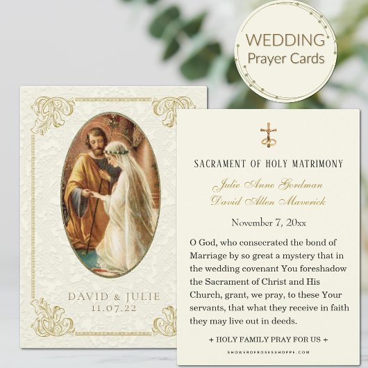 Carte de mariage catholique simple élégante