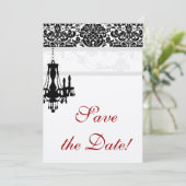 Carte de mariage chandelier BW argentée pour sauve (Debout devant)