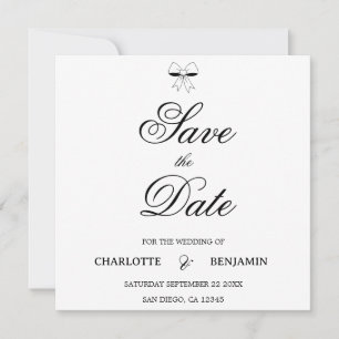 Carte de mariage chic avec écriture moderne en Bou