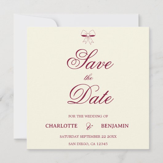 Carte de mariage chic avec écriture moderne en Bou (Devant)