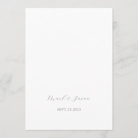 Carte de Mariage chinois moderne (Dos)