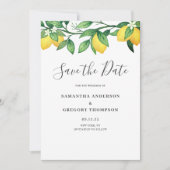 Carte de mariage citron plat à save the date (Devant)
