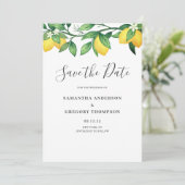 Carte de mariage citron plat à save the date (Debout devant)