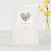 Carte de mariage coeur style dentelle (Fleur jaune)