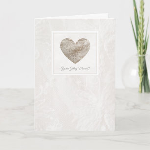 Carte de mariage coeur style dentelle