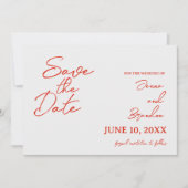 Carte de mariage Coquelicot Rouge Save The Date (Devant)