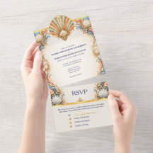 Carte de Mariage Coquillage des Mers de Corail Lux