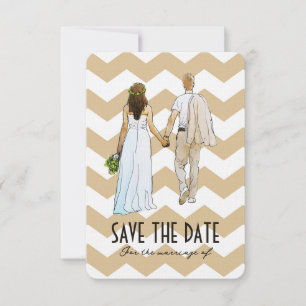 Carte de Mariage Couple Moderne pour Sauvegarder l