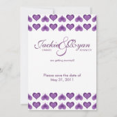 Carte de mariage Cute Hearts Wedding Save the Date (Dos)
