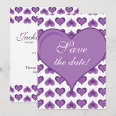 Carte de mariage Cute Hearts Wedding Save the Date (Devant / Derrière)