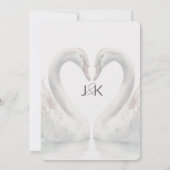 Carte de mariage cygne romantique pour annoncer la (Dos)
