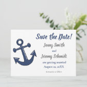 Carte de mariage d'ancrage nautique Save the Date (Debout devant)