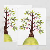 Carte de mariage d'arbre de monogramme de vert de (Devant / Derrière)