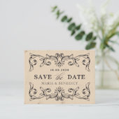 Carte de mariage d'art classique vintage (Debout devant)