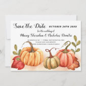 Carte de mariage d'automne citrouilles Save the Da (Devant)