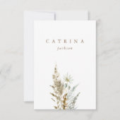 Carte de Mariage de bouquet séché romantique (Devant)