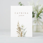 Carte de Mariage de bouquet séché romantique (Debout devant)